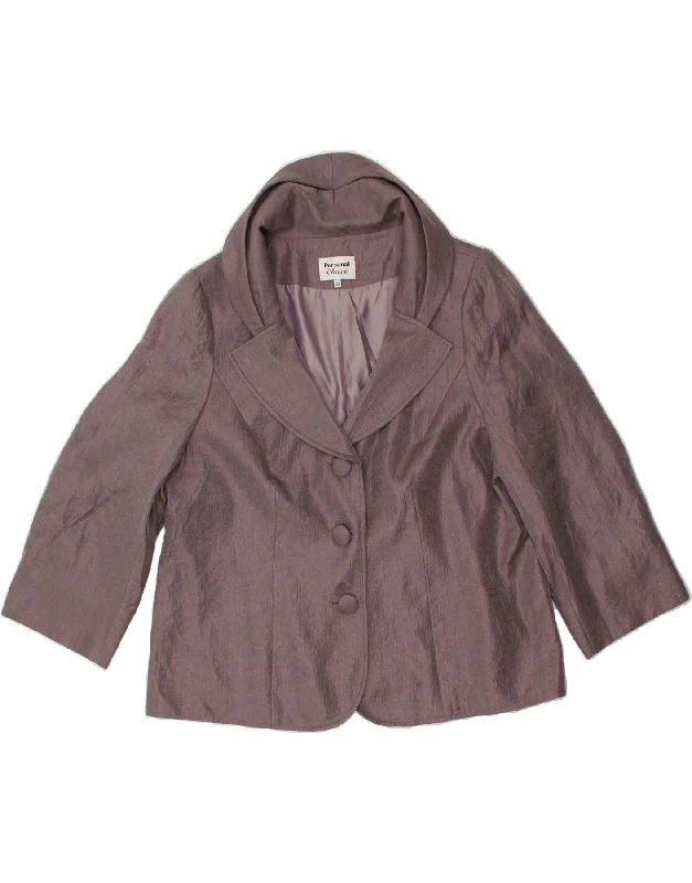 PERSONAL CHOICE Womens 3 Button 3/4 Sleeve Blazer Jacket UK 20 2XL Grey Print Jacket Jacquard Jacket Patchwork Jacket PERSONAL CHOICE Womens 3 Button 3/4 Sleeve Blazer Jacket UK 20 2XL Grey Print Jacket Jacquard Jacket Patchwork Jacket