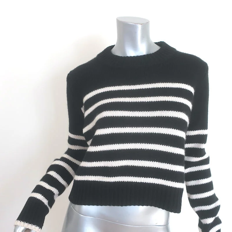 La Ligne Mini Marin Striped Sweater Black & White Wool-Cashmere Size Extra Small Collared Crew Neck Turtle Neck La Ligne Mini Marin Striped Sweater Black & White Wool-Cashmere Size Extra Small Collared Crew Neck Turtle Neck