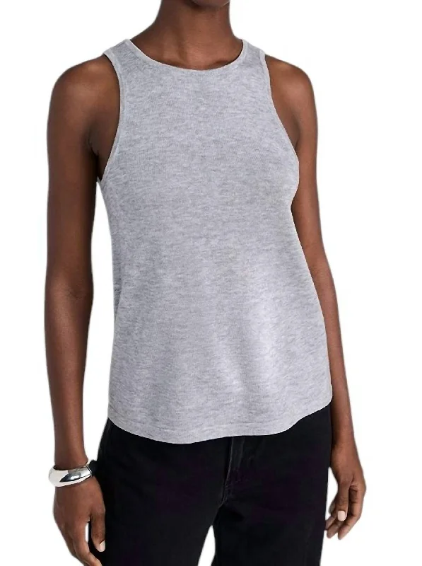 Milo Knit Tank In Alloy high neck tank