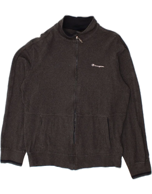 CHAMPION Womens Tracksuit Top Jacket UK 18 XL Grey Ribbed Jacket Pleated Jacket Ruffled Jacket