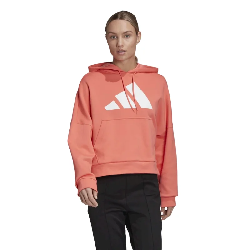 Adidas Womens Pink/White Graphic Back Comfy Back-Zip Hoodie Hoodie with Emblem Brand Identity Adidas Womens Pink/White Graphic Back Comfy Back-Zip Hoodie Hoodie with Emblem Brand Identity