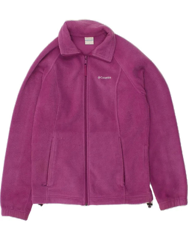 COLUMBIA Womens Fleece Jacket UK 14 Medium Purple Polyester Zippered Jacket Buttoned Jacket Snapped Jacket COLUMBIA Womens Fleece Jacket UK 14 Medium Purple Polyester Zippered Jacket Buttoned Jacket Snapped Jacket