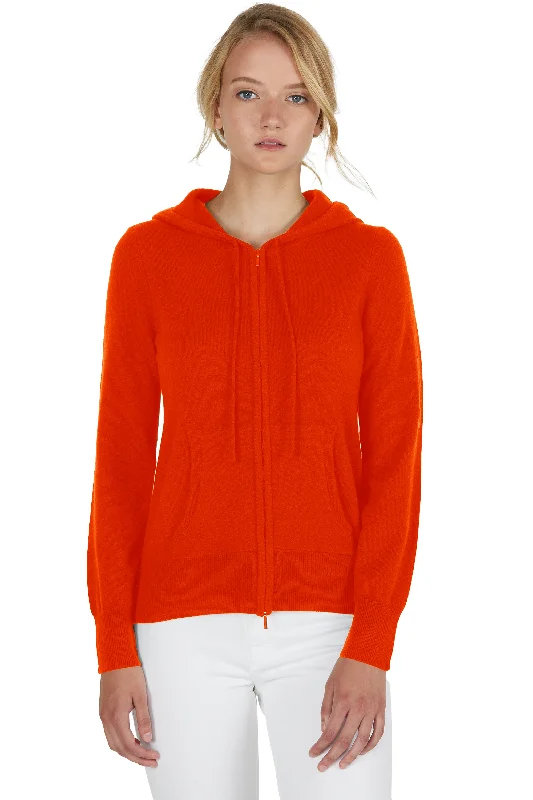 JENNIE LIU Women's 100% Pure Cashmere Long Sleeve Zip Hoodie Cardigan Sweater Hoodie with Pastel Soft Subtle JENNIE LIU Women's 100% Pure Cashmere Long Sleeve Zip Hoodie Cardigan Sweater Hoodie with Pastel Soft Subtle