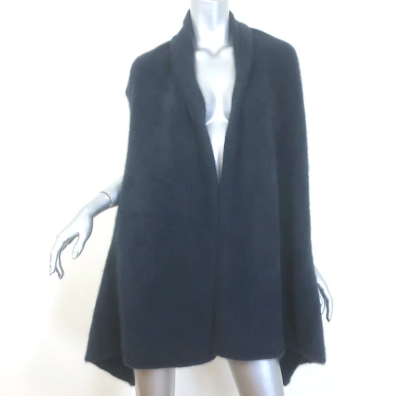 C.T. Plage Draped Sweater Vest Navy Knit One Size Toggled Drawstring Belted
