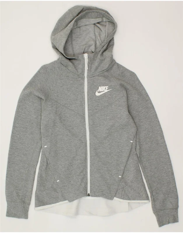 NIKE Womens Zip Hoodie Sweater UK 10 Small Grey Cotton Terry Blend Velvet Blend Canvas Blend NIKE Womens Zip Hoodie Sweater UK 10 Small Grey Cotton Terry Blend Velvet Blend Canvas Blend