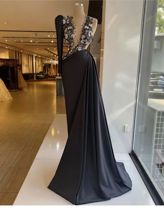 Newest prom dresses, black prom dresses, long sleeve prom dresses, hand made flowers prom dresses, black evening dresses, long sleeve evening gowns, beaded prom dresses, cheap evening gowns c2464 Newest prom dresses, black prom dresses, long sleeve prom dresses, hand made flowers prom dresses, black evening dresses, long sleeve evening gowns, beaded prom dresses, cheap evening gowns c2464
