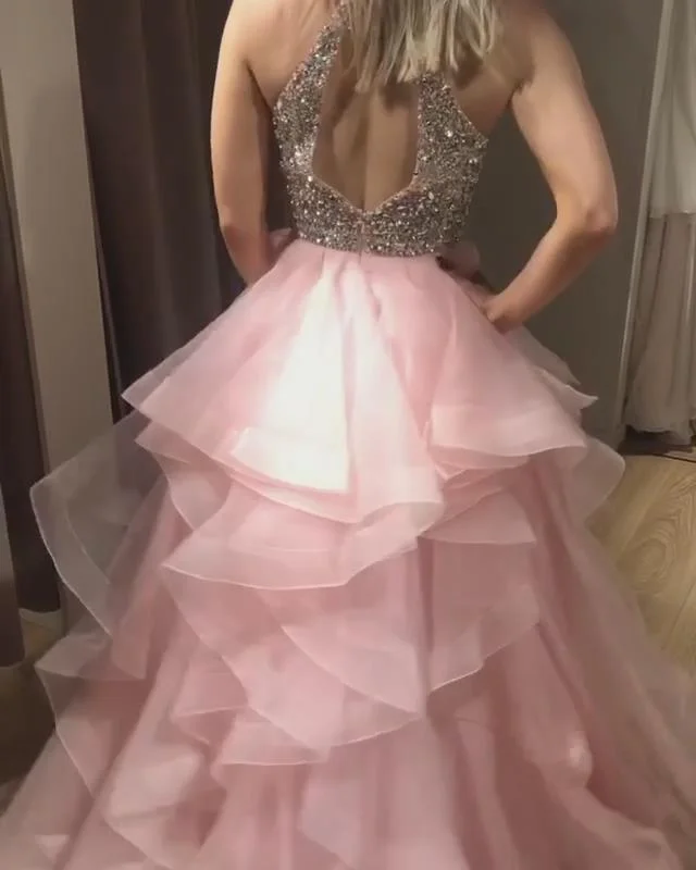 Charming Prom Dress,Tulle Prom Gown,Beading Evening Dress,A-Line Prom Gown   cg9447