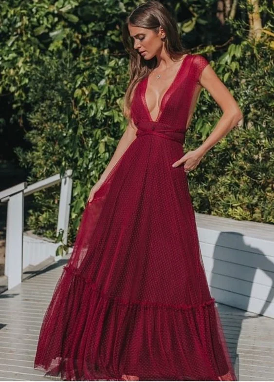 Deep v neck long prom dress   cg9808