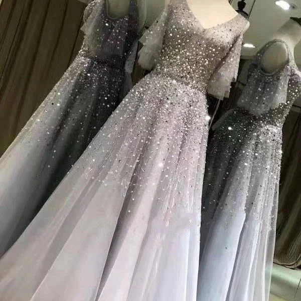 Charming Prom Dress,Tulle Prom Gown, Beading Prom Dress, A-Line Prom Gown   cg9459