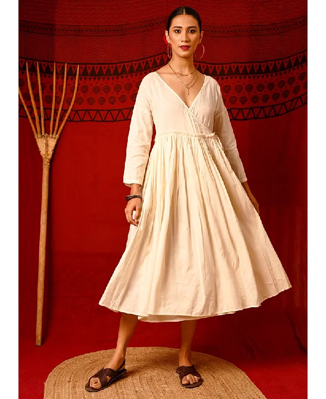 Cream Angrakha Dress