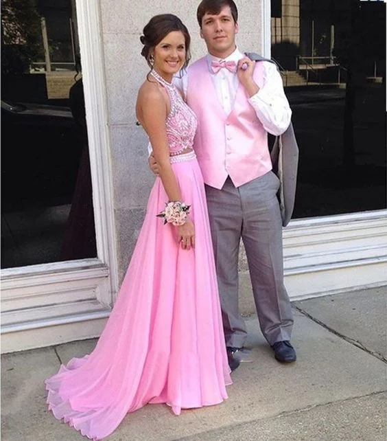 Pink Prom Dress with Beading,Two Pieces Prom Dress,A Line Prom Dress,Long Formal Party Gown cg9705 Pink Prom Dress with Beading,Two Pieces Prom Dress,A Line Prom Dress,Long Formal Party Gown cg9705