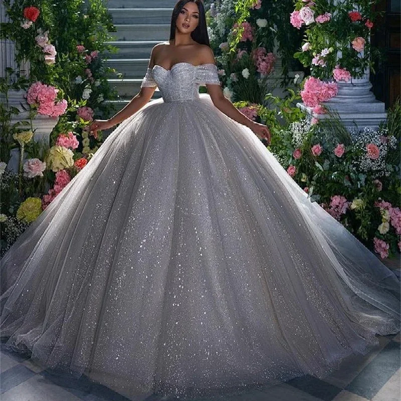 Luxury Sweetheart Ball Gown Quinceanera Dress Shiny Tulle Off Shoulder Beach Princess vestidos quinceañera 2024 modernos Party ف Luxury Sweetheart Ball Gown Quinceanera Dress Shiny Tulle Off Shoulder Beach Princess vestidos quinceañera 2024 modernos Party ف