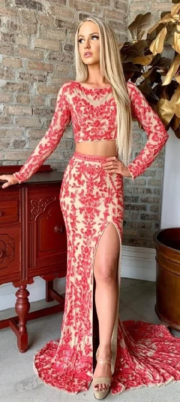 Sexy Long Prom Dress,Two Piece Evening Dress,Long Sleeve Prom Dress,Two Piece Long Sleeve Evening Dress cg9662 Sexy Long Prom Dress,Two Piece Evening Dress,Long Sleeve Prom Dress,Two Piece Long Sleeve Evening Dress cg9662
