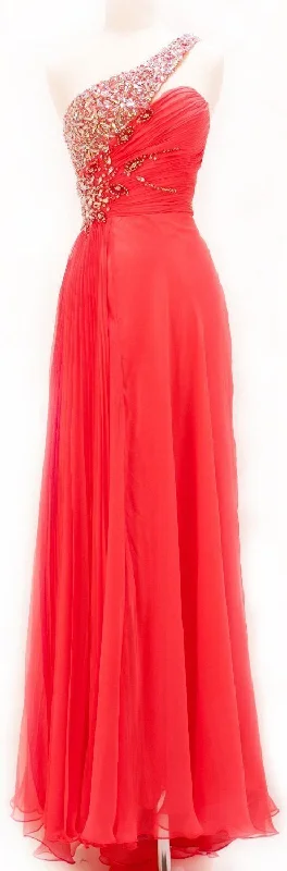 Charming Prom Dress,Beading Prom Dress,A-Line Prom Dress,Chiffon Prom Dress,One-shoulder Prom Dress  cg9858