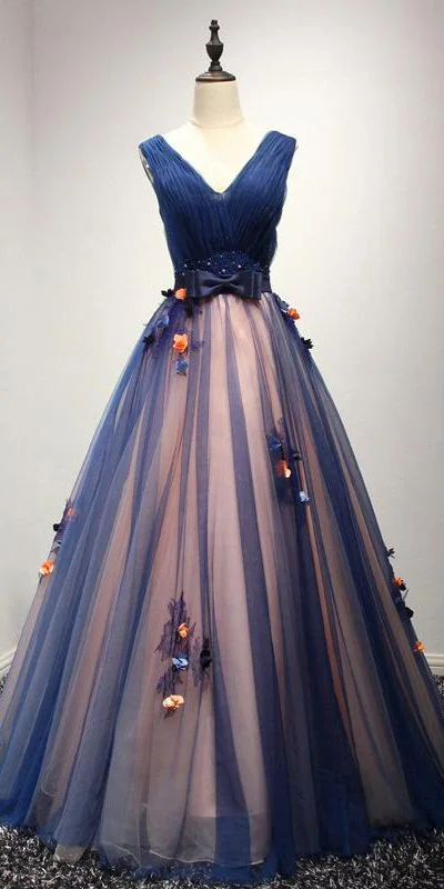 Beautiful Ball Gown V-neck Sleeveless Appliques Bowknot Long Tulle Prom Dress/Evening Dress cg9753 Beautiful Ball Gown V-neck Sleeveless Appliques Bowknot Long Tulle Prom Dress/Evening Dress cg9753