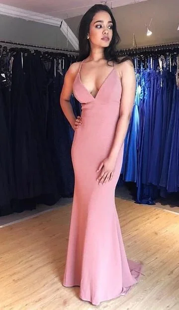 V-neck Mermaid Long Prom Dresses 8th Graduation Dress   cg10146