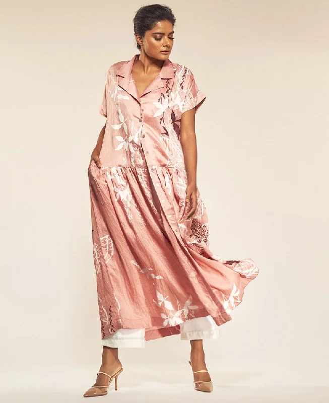 Old Rose Pleated Dress