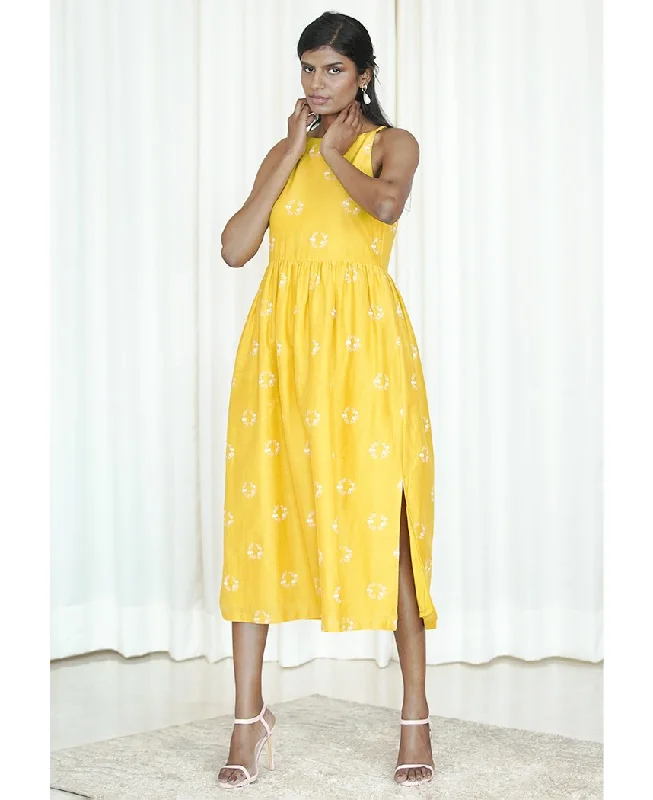 Gathered Floral Dress