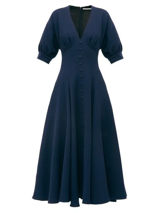 V Neck Long Prom Dress With Short Sleeves   cg10069