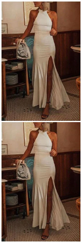 Elegant Halter Neck Floor Length Prom Dress  cg9308