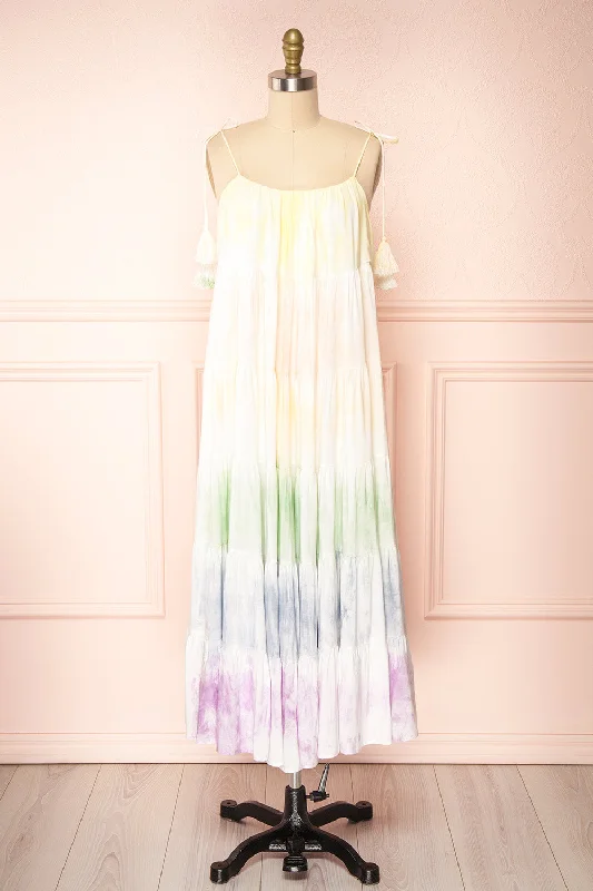 Argya | Tie Dye Rainbow Ankle Length Dress