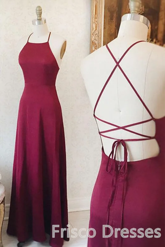 A-line Spaghetti Straps Long Backless Floor Length Bridesmaid Dresses Party Dresses Off-the-shoulder Bohemian Festive