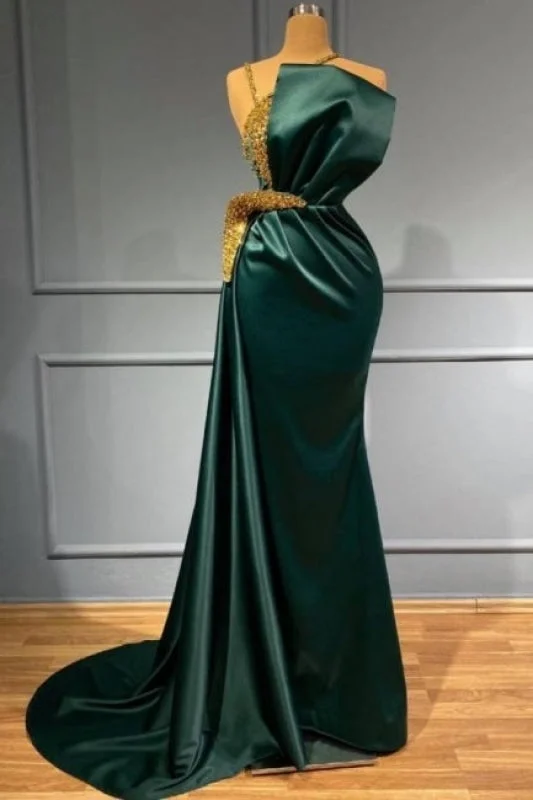 Beautiful Floor Length evening dresses green glitter Prom dresses Tunics Fleece cozy