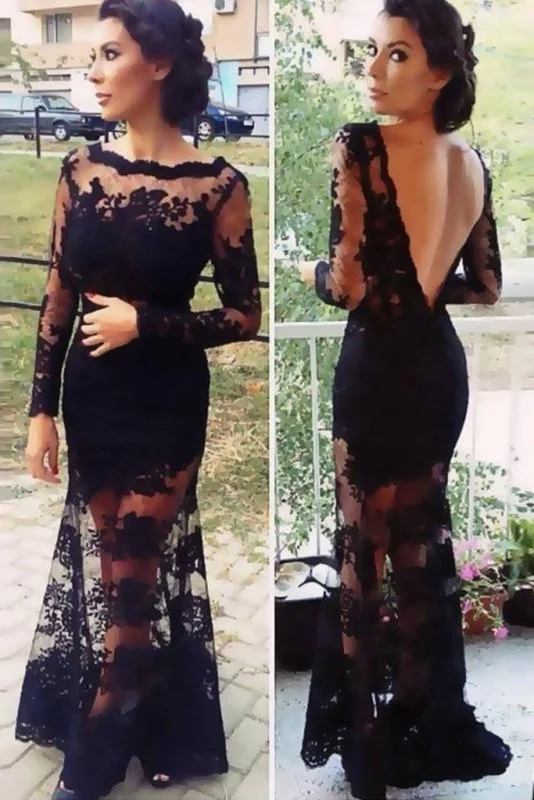 Fascinating Fascinating Marvelous Newest Sheath Black Lace Prom Evening Dress Halter Neckline Beach