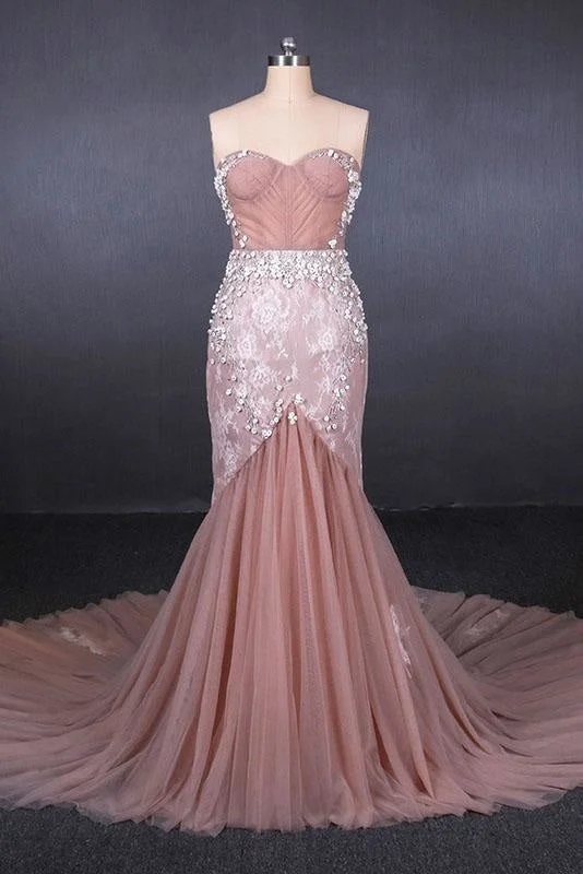 Gorgeous Sweetheart Mermaid Tulle Prom Dress Long Evening Dresses Tunics Seasonal trendy