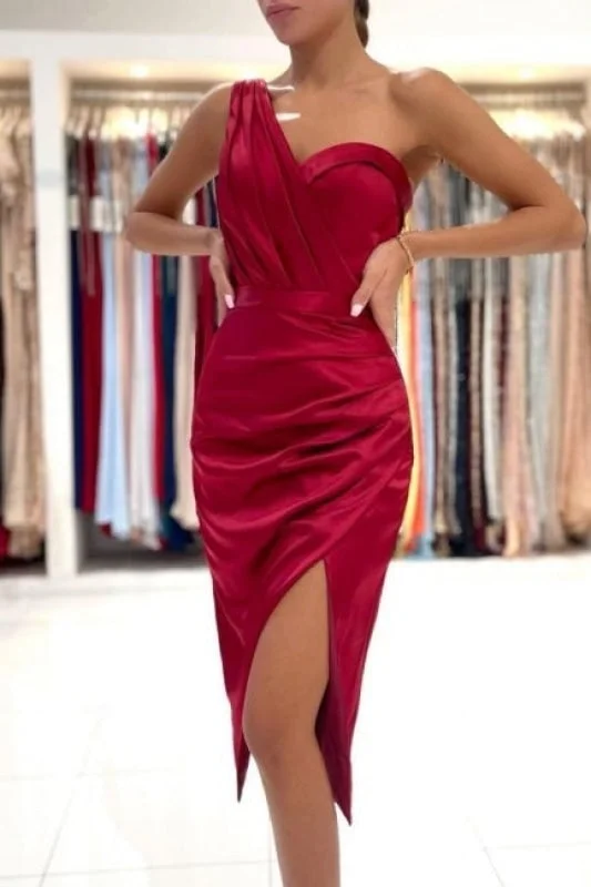 Red evening dresses short Slim cocktail dress Tunics Short Trendy