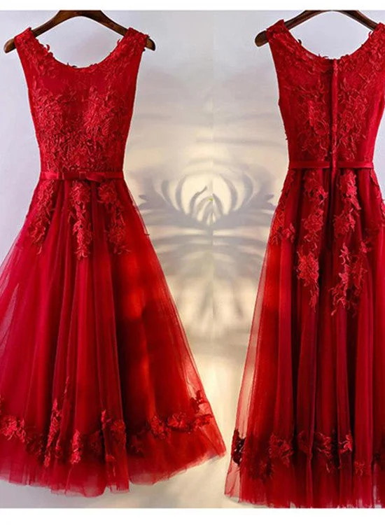 Red Short Party Dresses, Red Homecoming Dresses, Lovely Party Dress Square Neckline Feminine Red Short Party Dresses, Red Homecoming Dresses, Lovely Party Dress Square Neckline Feminine