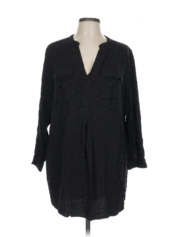 3/4 Sleeve Button Down Shirt Cozy Warm Stylish