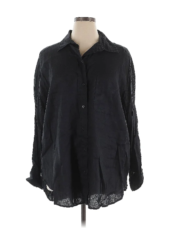 3/4 Sleeve Button Down Shirt Ribbed T-Shirt High Neck Heavyweight