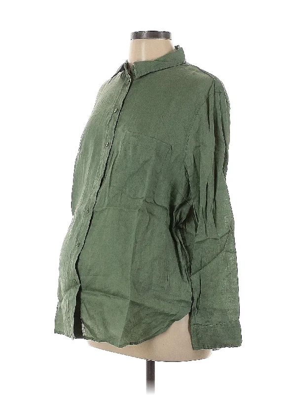 3/4 Sleeve Button Down Shirt Elasticated Padded Insulated