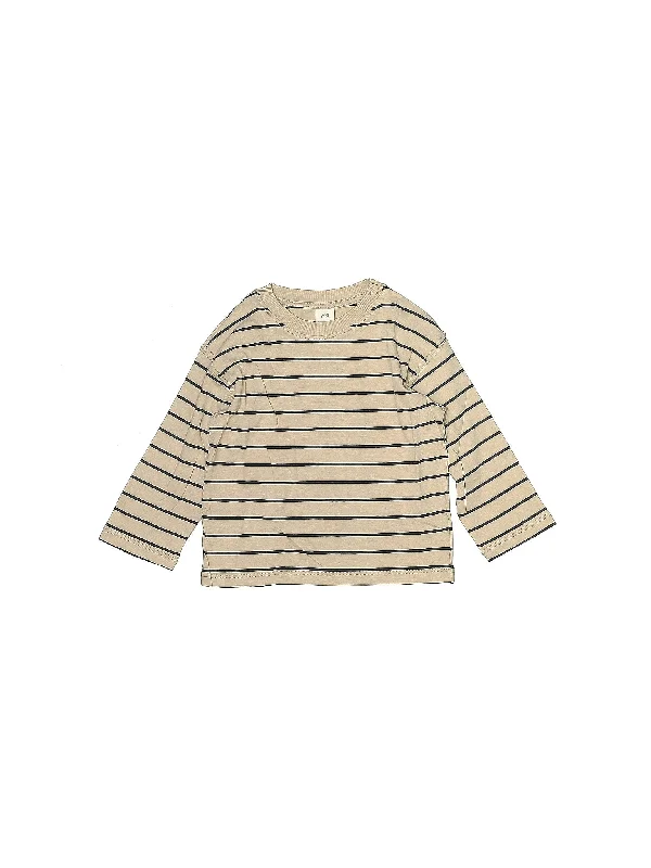 3/4 Sleeve T Shirt Asymmetrical Pockets Print