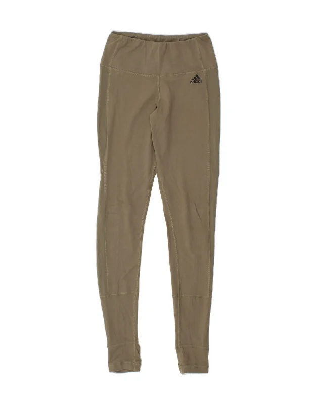 ADIDAS Womens Climacool Graphic Leggings UK 4/6 XS Khaki Cotton Comfortable Fleece-Lined Leggings ADIDAS Womens Climacool Graphic Leggings UK 4/6 XS Khaki Cotton Comfortable Fleece-Lined Leggings