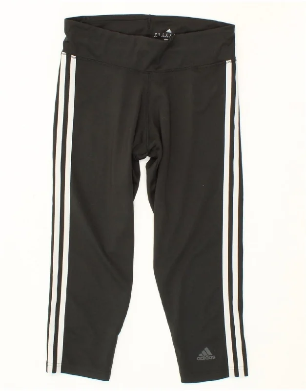 ADIDAS Womens Climalite Capri Leggings UK 8/10 Small Black Polyester Elegant Metallic Leggings ADIDAS Womens Climalite Capri Leggings UK 8/10 Small Black Polyester Elegant Metallic Leggings