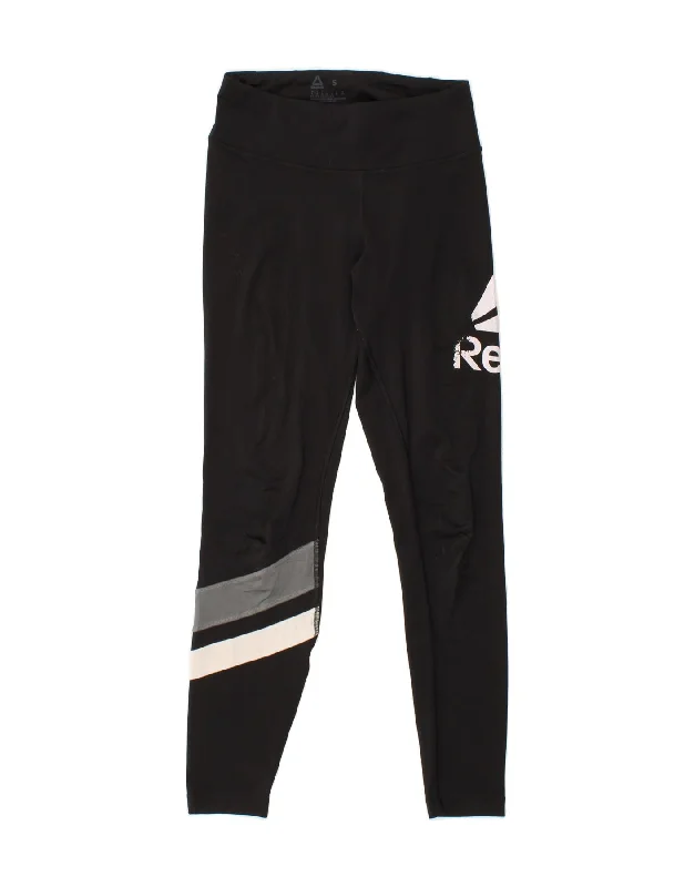 ADIDAS Womens Graphic Leggings UK 8/10 Small Black Polyester Fashionable High-Rise Workout Leggings ADIDAS Womens Graphic Leggings UK 8/10 Small Black Polyester Fashionable High-Rise Workout Leggings