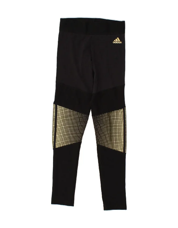 ADIDAS Womens Leggings UK 8/10 Small Black Colourblock Fashionable Minimal Active Leggings ADIDAS Womens Leggings UK 8/10 Small Black Colourblock Fashionable Minimal Active Leggings