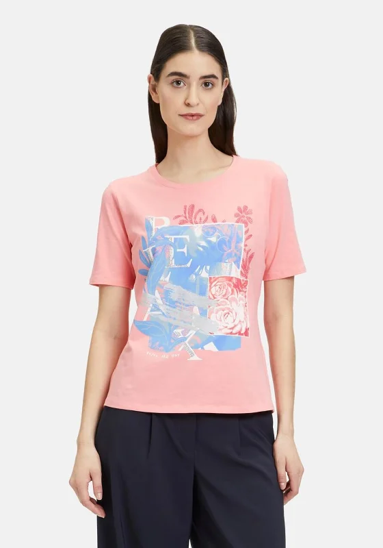 Betty Barclay Graphic Print T-Shirt, Pink Fleece Fabric Down Fabric Feather Fabric