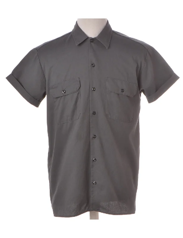 Label Grey Upcycled Dickies Shirt Anti-Shrink Durable Soft