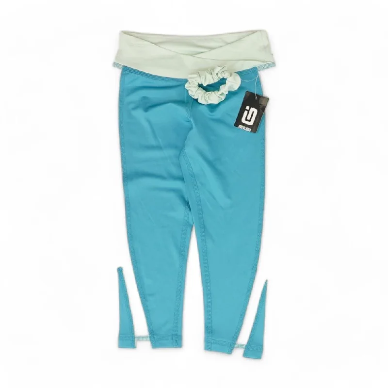 Blue Color Block Leggings Fashionable Plus-Size Activewear