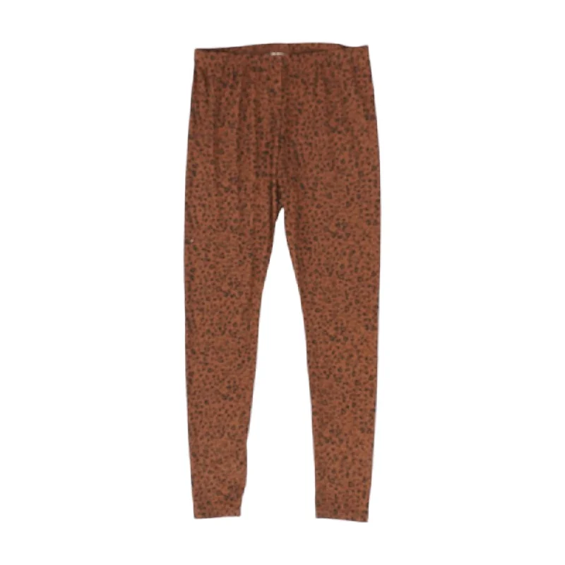 Brown Animal Print Leggings Comfortable Zip-Up Leggings