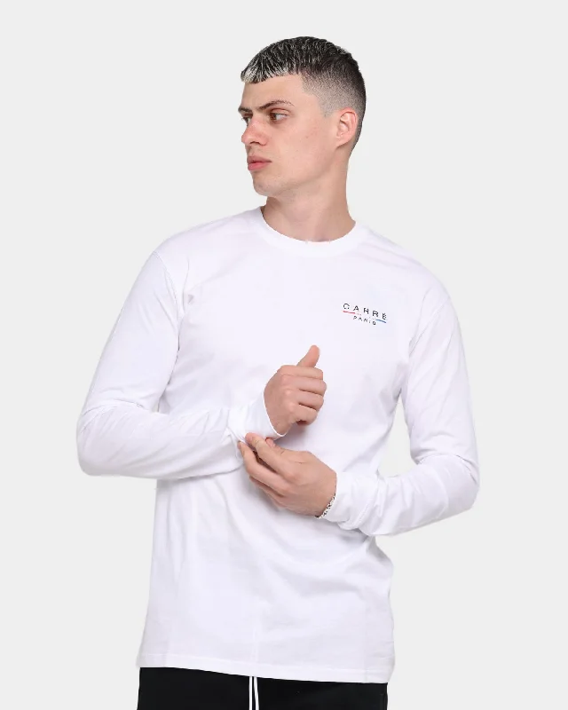 Carré Stripes Long Sleeve T-Shirt White Layered Multi-layer Single Layer