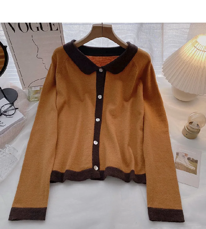 Contrast single breasted long sleeve T-shirt  6649 Oversized T-Shirt Spandex breathable