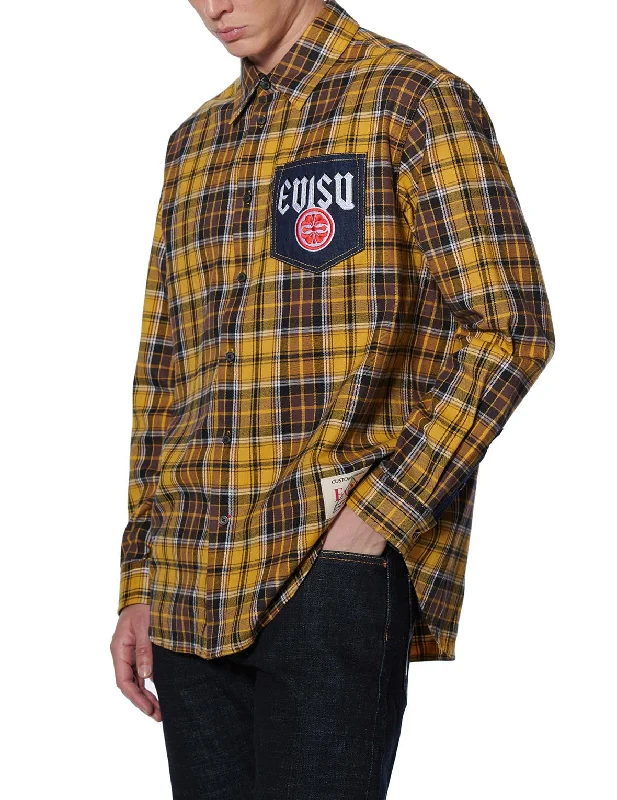 Daicock Insert Checked Shirt Beaded Sequined Faux Fur