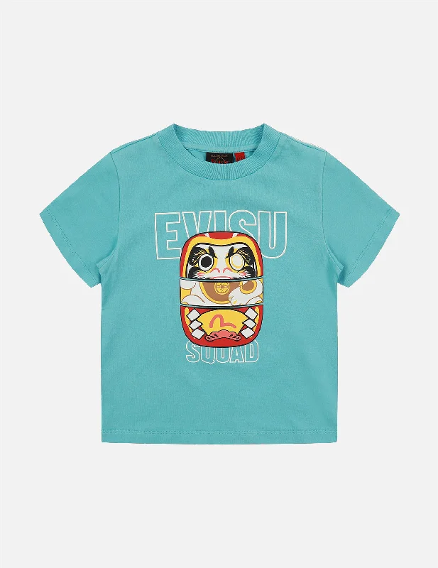 Daruma Stacking Doll Print T-shirt Thin T-Shirt Open Front Quick Dry