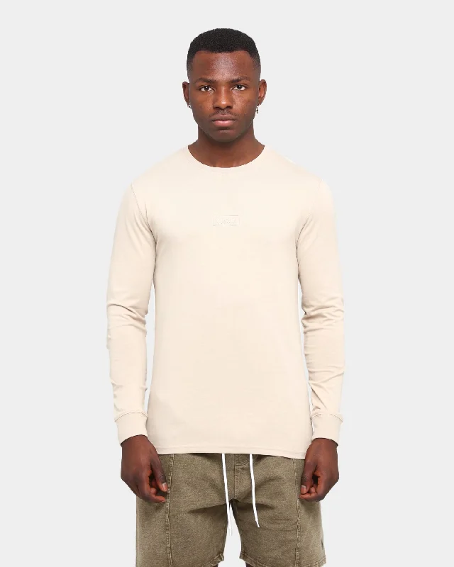 Elevn Clothing Co. Primitive Long Sleeve T-Shirt Beige Denim Fabric Leather Fabric Suede Fabric Elevn Clothing Co. Primitive Long Sleeve T-Shirt Beige Denim Fabric Leather Fabric Suede Fabric