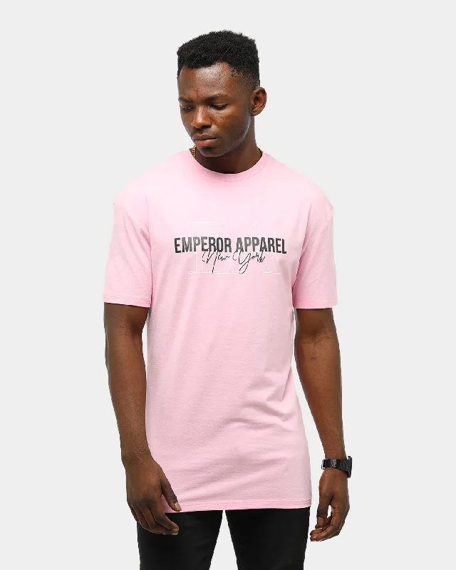 EMPEROR APPAREL PASTEL T-SHIRT NEON PINK Houndstooth Herringbone Solid