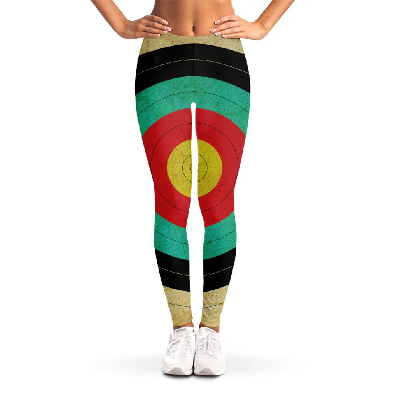 Grunge Bullseye Target Print Women's Leggings Stylish Colorful Activewear Leggings